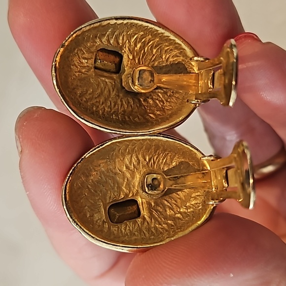 Vintage Castlecliff earrings, gold tone 1960s - Picture 5 of 6